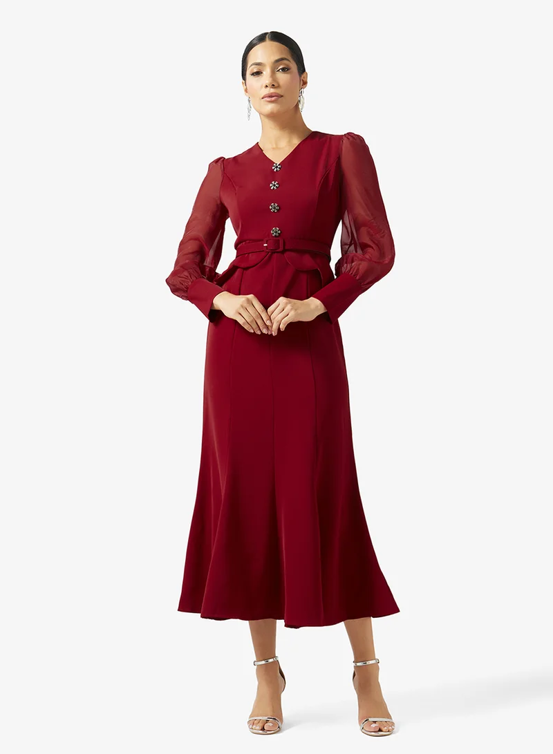 Khizana  Puff Sleeve A-line Dress for Women | Best Price UAE