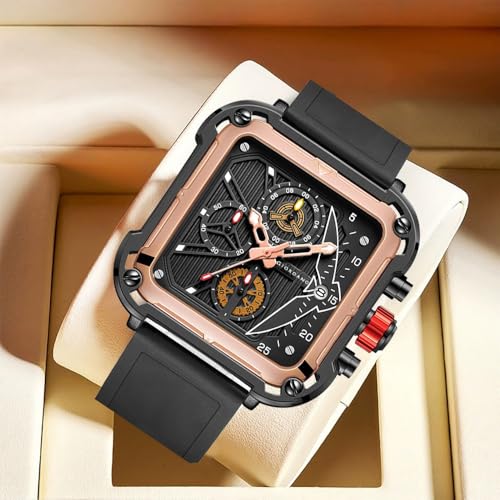 Giordano Multifunction Watch for Men - Perfect Blend of Style and Utility” | Water Resistant Square dial Unique Design Wrist Watch for Man | Best Gift for Males - Image 2