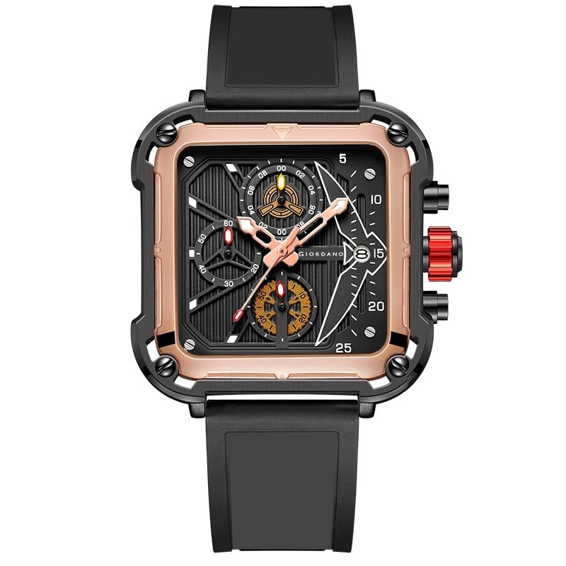 Giordano Multifunction Watch for Men - Perfect Blend of Style and Utility” | Water Resistant Square dial Unique Design Wrist Watch for Man | Best Gift for Males - Image 1