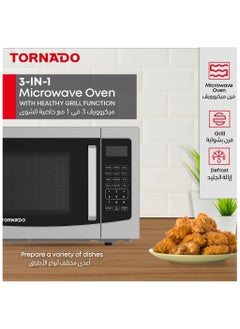 TORNADO Tornado 30 Liters Digital Microwave Oven 3 in 1 with Grill function 10 Power Levels, 900W, Touch Control panel, Child-Safety-Lock, Defrost Function, 8 Auto cooking function, Silver, TWDG-30L-S-E  - Image 1
