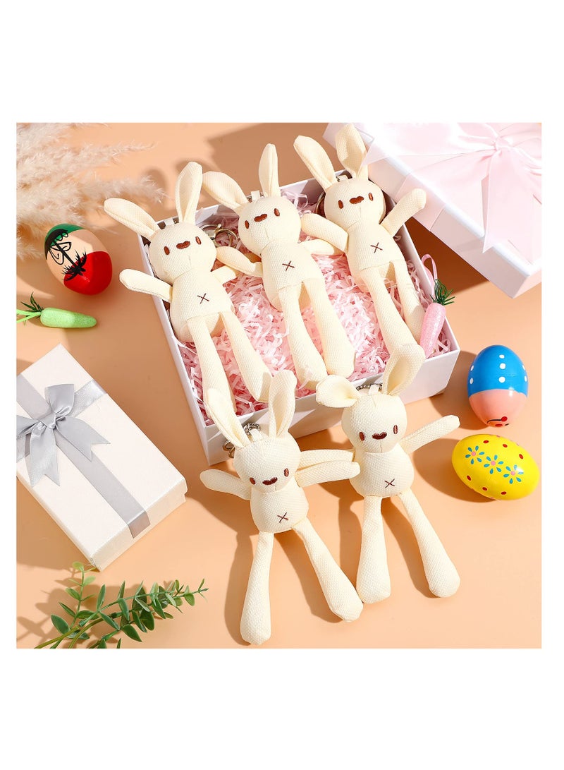 KASTWAVE 8 Pcs Plush Bunny Stuffed Animal 7.87 Inch Mini Bunnies Doll Keychain Cotton Rabbit Graduation Gifts for Boys Girls Birthday Party Favor - Image 2