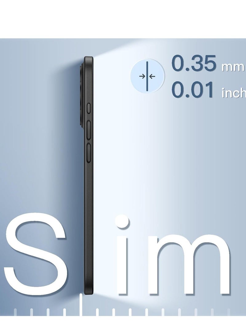 MUNTAQI Ultra Slim (0.35mm Thin) Case for iPhone 14 Pro Max 6.7-Inch, Camera Lens Cover Full Protection, Lightweight Matte Finish PP Hard Minimalist Case, Support Wireless Charging (Black) - Image 3