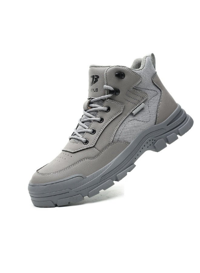 NIBEMINENT Safety Shoes for Work Man Soft Soled Lightweight Breathable Steel Toe Sneakers Steel Toe Boots Anti Smashing Anti Stabbing - Image 1