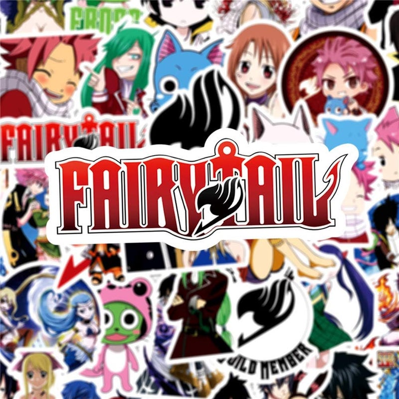 50 ملصق أنمي Fairy Tail للابتوب، واقي الصدمات، لوح التزلج، زجاجات الماء، الكمبيوتر، الهاتف، حزمة ملصقات أنمي للأطفال/الم��اهقين - Image 5