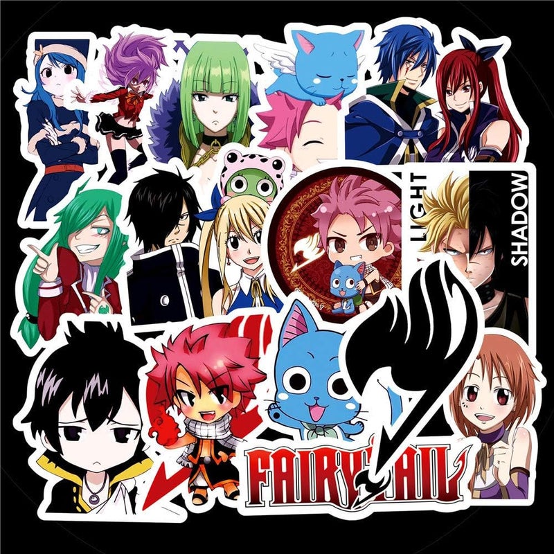 50 ملصق أنمي Fairy Tail للابتوب، واقي الصدمات، لوح التزلج، زجاجات الماء، الكمبيوتر، الهاتف، حزمة ملصقات أنمي للأطفال/الم��اهقين - Image 3
