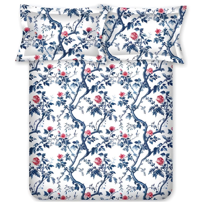 Bombay Dyeing Florentine Collection Double Bedsheet 144 TC, 100% Pure Cotton Premium Bedsheet with 2 Pillow Covers - Image 1