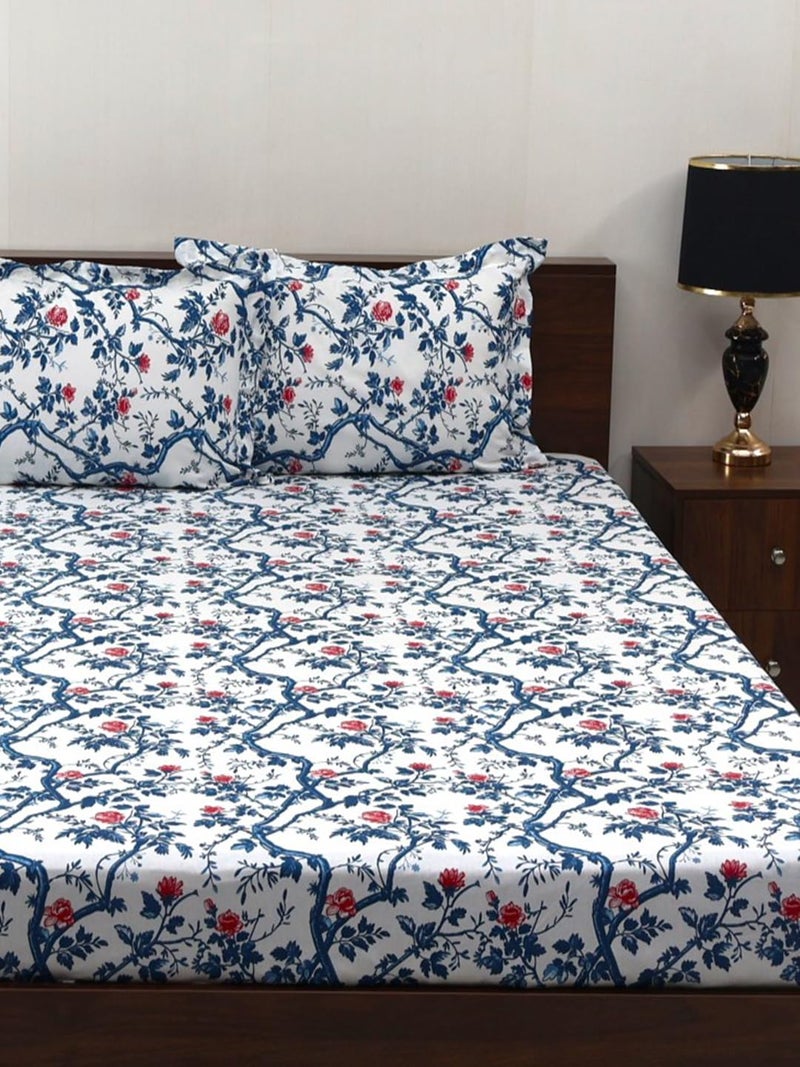 Bombay Dyeing Florentine Collection Double Bedsheet 144 TC, 100% Pure Cotton Premium Bedsheet with 2 Pillow Covers - Image 2