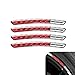 Qurbuns 4 PCS Wheel Rim Protector Stickers 3D Sports Style Rim Protector Strips AntiScratch Wheel Decorative Sticker Universal for Most Vehicles Black Red - Image 2
