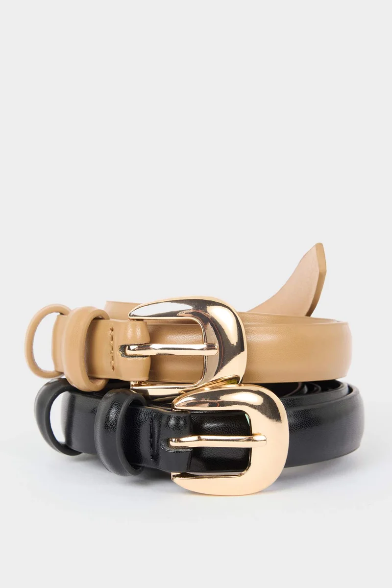 Woman 2 piece Faux Leather Belt