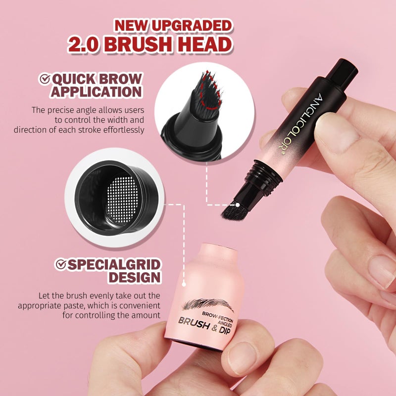Anglicolor Upgraded Liquid Microblading Eyebrow Pen,Teardrop Angled Micro Eyebrow Brush To Microblading Eyebrow,Hair-Like Strokes,Natural Easy To Color Long Lasting Quick Drying (#04Chocolate) - Image 3