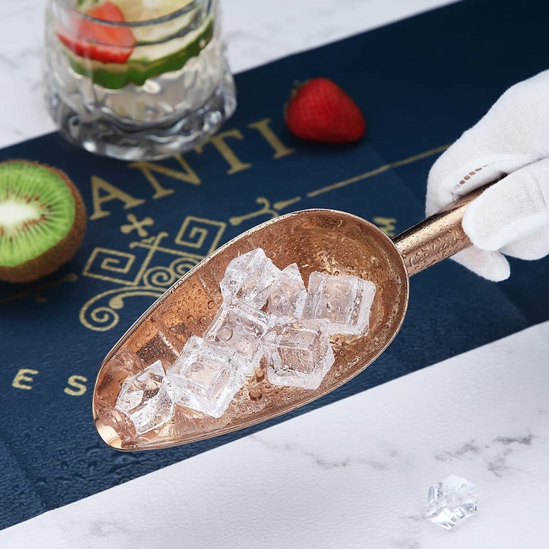 Berglander Stainless Steel Rose Gold Ice Scoop 6 OZ, Titanium Copper Plating Metal Ice Scooper For Ice Maker Multipurpose For Candy Wedding Kitchen Bar Party Pet Animal Dog Food Scoop Beach Shovel - Image 5