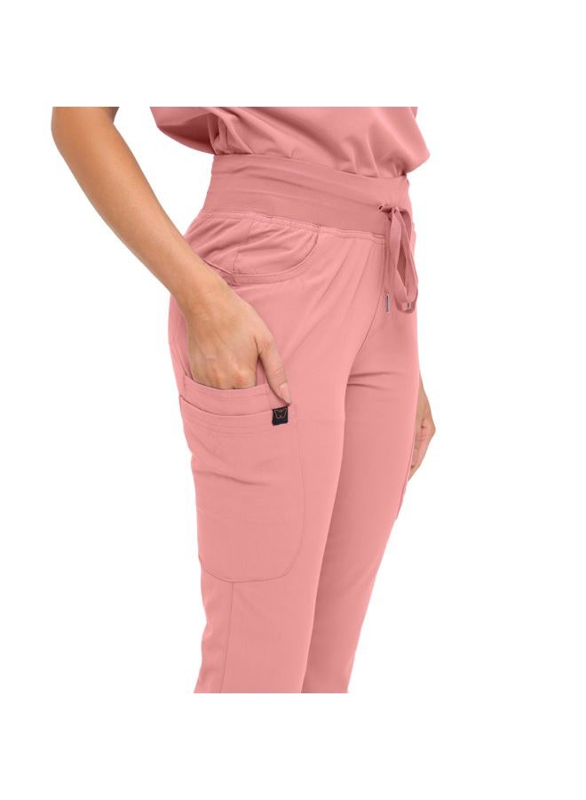 MONARCH UNIFORMS طقم سكراب نسائي ناعم وقابل للتمدد مع تسعة جيوب - قمة على شكل V وسروال بخصر مرتفع - موف - M - Image 4