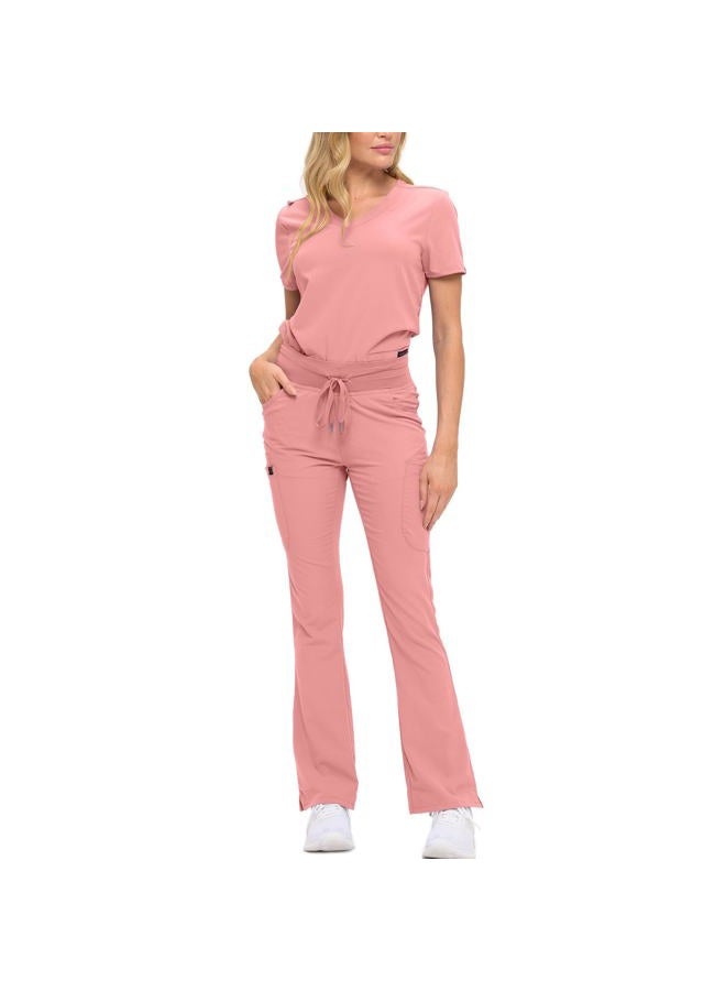 MONARCH UNIFORMS طقم سكراب نسائي ناعم وقابل للتمدد مع تسعة جيوب - قمة على شكل V وسروال بخصر مرتفع - موف - M - Image 1
