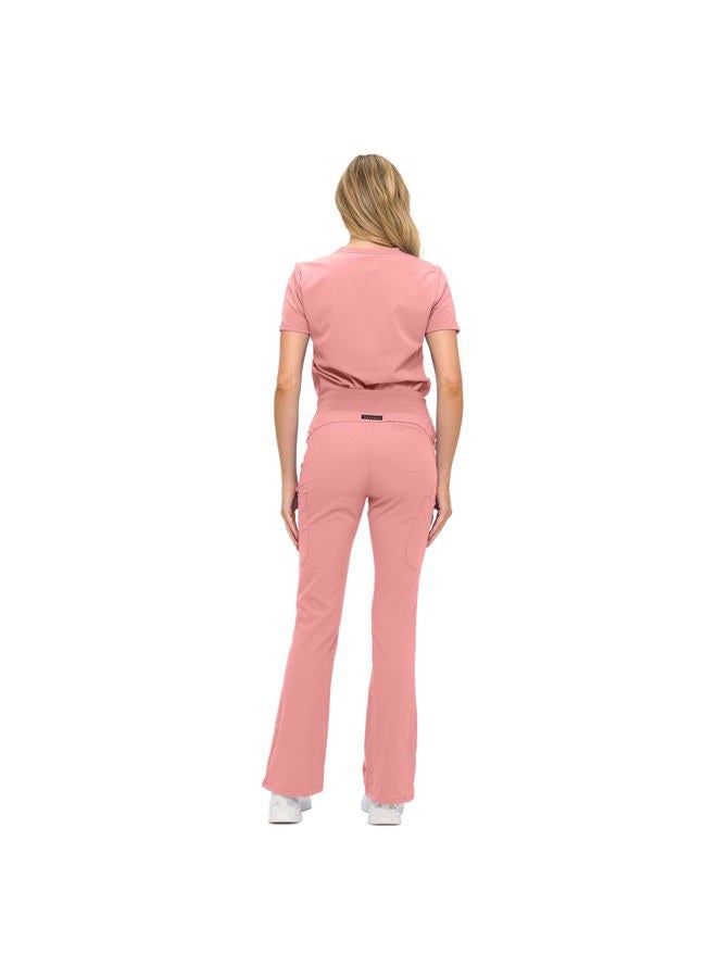 MONARCH UNIFORMS طقم سكراب نسائي ناعم وقابل للتمدد مع تسعة جيوب - قمة على شكل V وسروال بخصر مرتفع - موف - M - Image 3