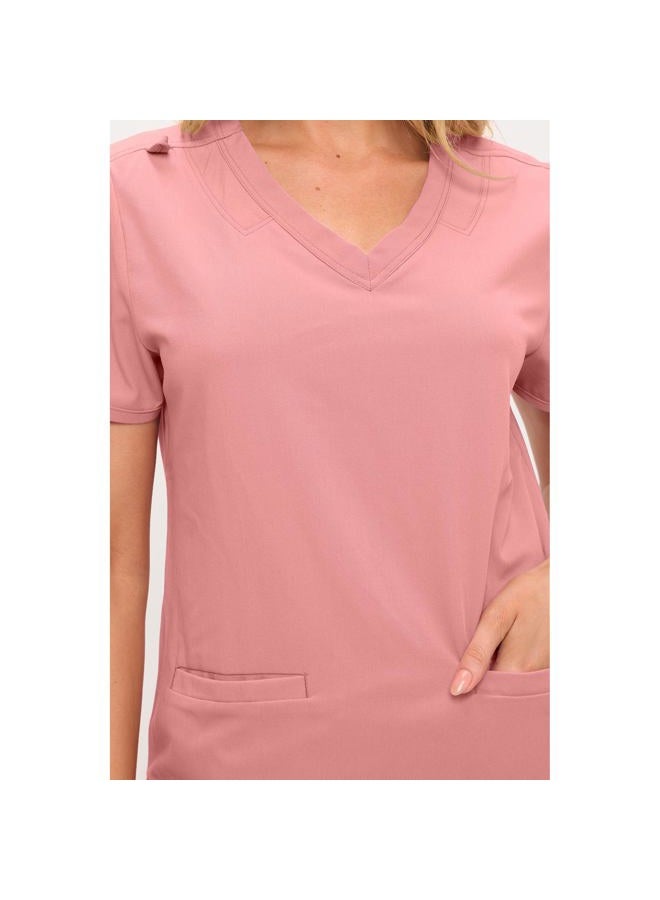 MONARCH UNIFORMS طقم سكراب نسائي ناعم وقابل للتمدد مع تسعة جيوب - قمة على شكل V وسروال بخصر مرتفع - موف - M - Image 5