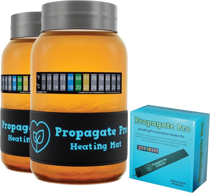 Propagate Pro Wrap Around Kombucha Heater Belt | Brewing and Fermentation Heat Mat Warmer | Keeps Your SCOBY Happy and Productive with Stickon Thermometer - Image 1