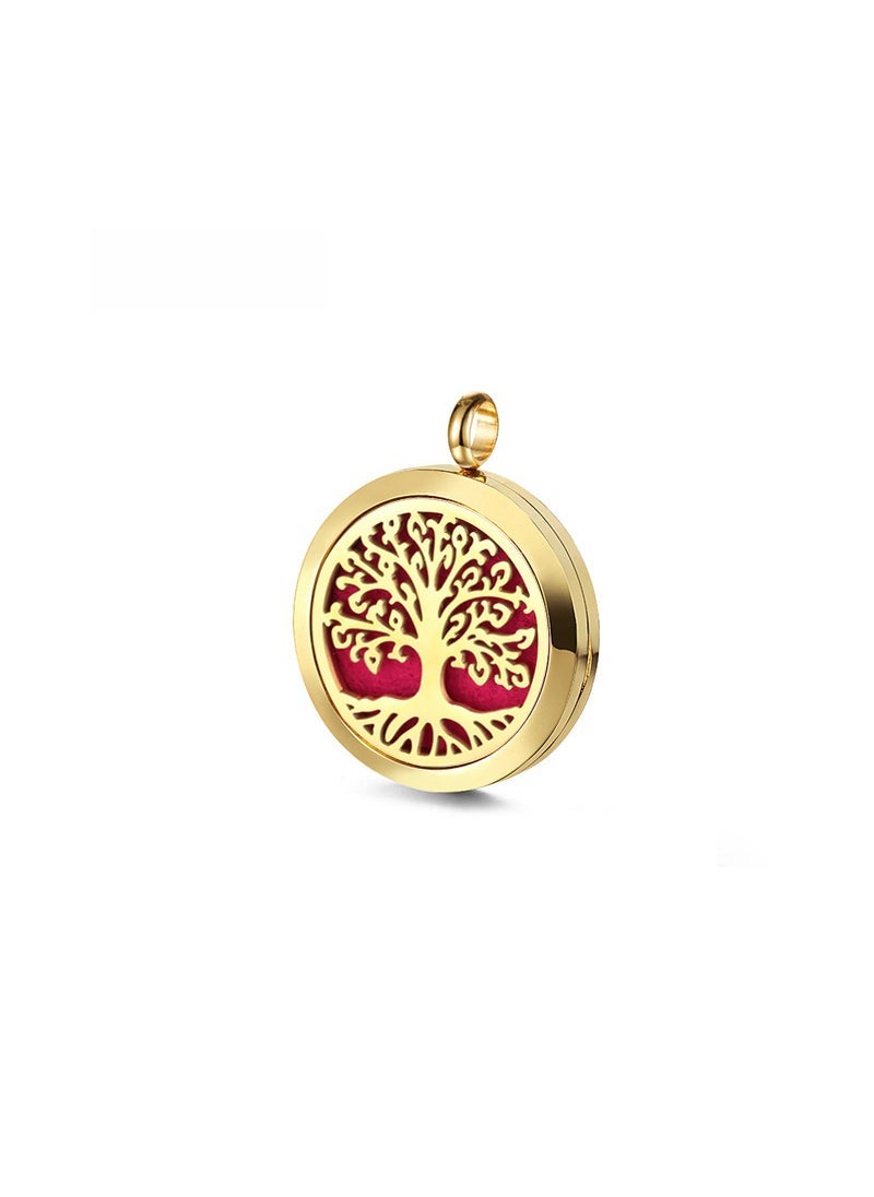 Generic Life Tree Pendant Aromatherapy Locket Necklace 20mm gold 