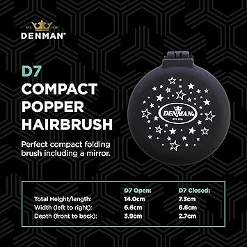 Denman D7 Compact Popper Hairbrush D007EBSR - Image 2