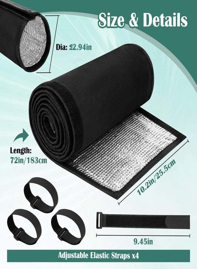 Ahier 3 Layers HVAC Copper Pipe Insulation Cover, AHIER 72x10.2 Inch 600D Oxford AC Pipe Line Insulation for Outside with 4 Adjustable Straps for Outdoor Central Air Conditioning MiniSplits - Image 2