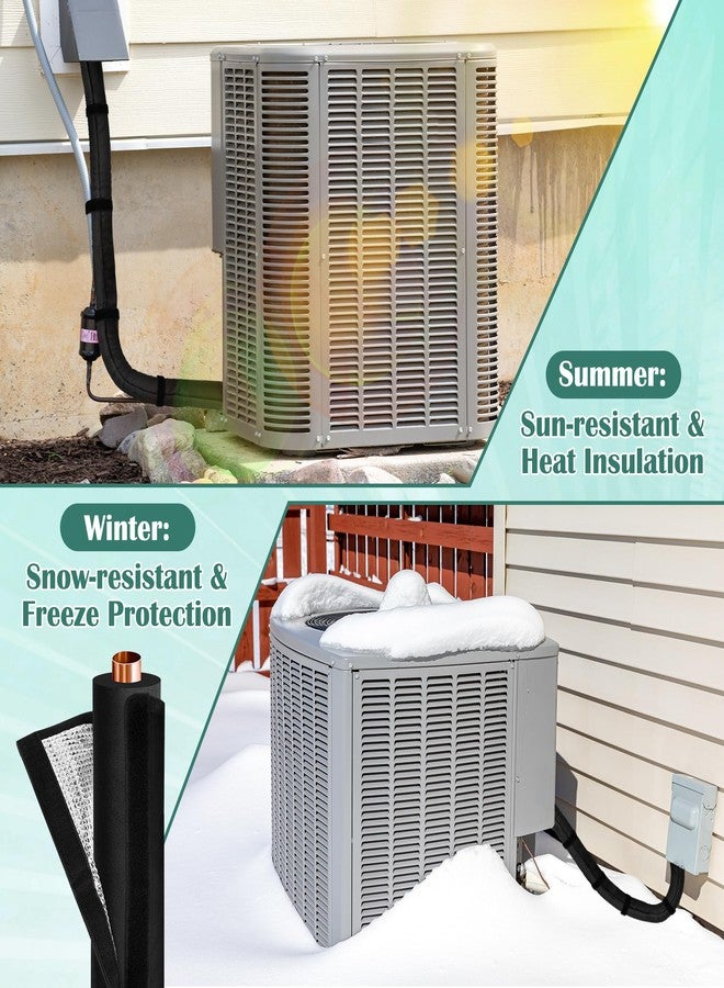 Ahier 3 Layers HVAC Copper Pipe Insulation Cover, AHIER 72x10.2 Inch 600D Oxford AC Pipe Line Insulation for Outside with 4 Adjustable Straps for Outdoor Central Air Conditioning MiniSplits - Image 5