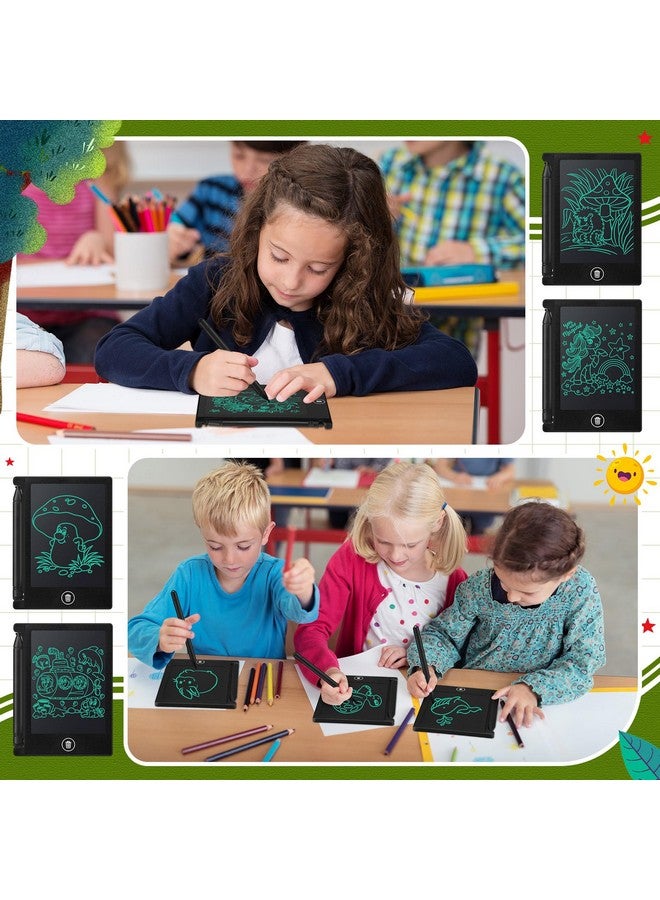 Zhehao زهاو 32 قطعة لوح كتابة LCD مصغر 4.5 بوصة ألعاب تعليمية لوح كتابة قابل للمسح لوح رسم قابل لإعادة الاستخدام هدية تعليمية لوح فني لرياض الأطفال للفتيات والفتيان هدية عيد ميلاد (أسود) - Image 4