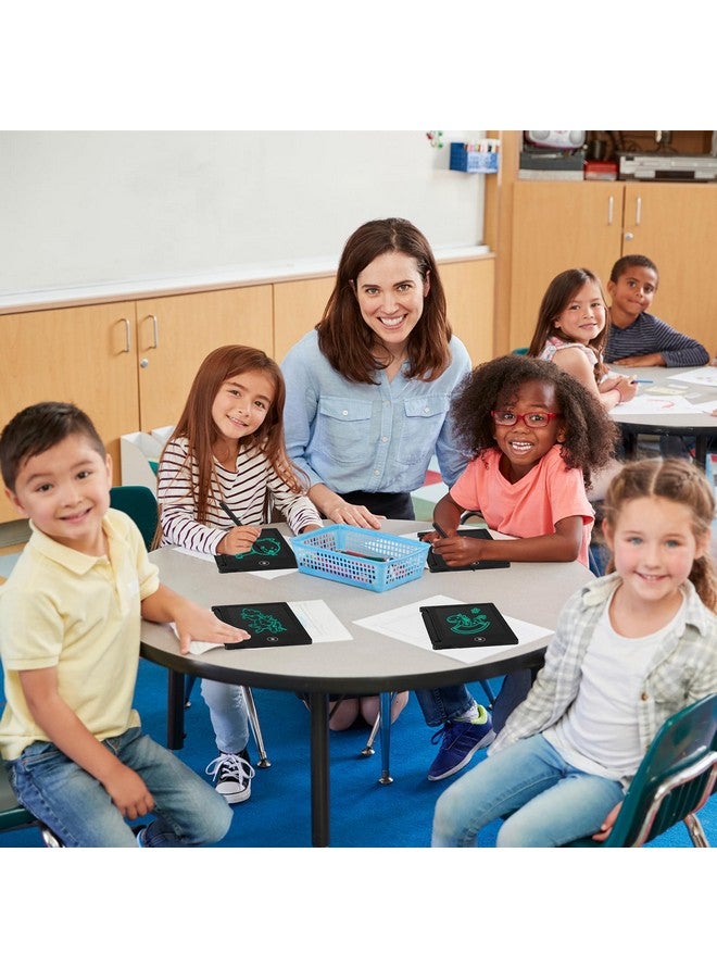 Zhehao زهاو 32 قطعة لوح كتابة LCD مصغر 4.5 بوصة ألعاب تعليمية لوح كتابة قابل للمسح لوح رسم قابل لإعادة الاستخدام هدية تعليمية لوح فني لرياض الأطفال للفتيات والفتيان هدية عيد ميلاد (أسود) - Image 3