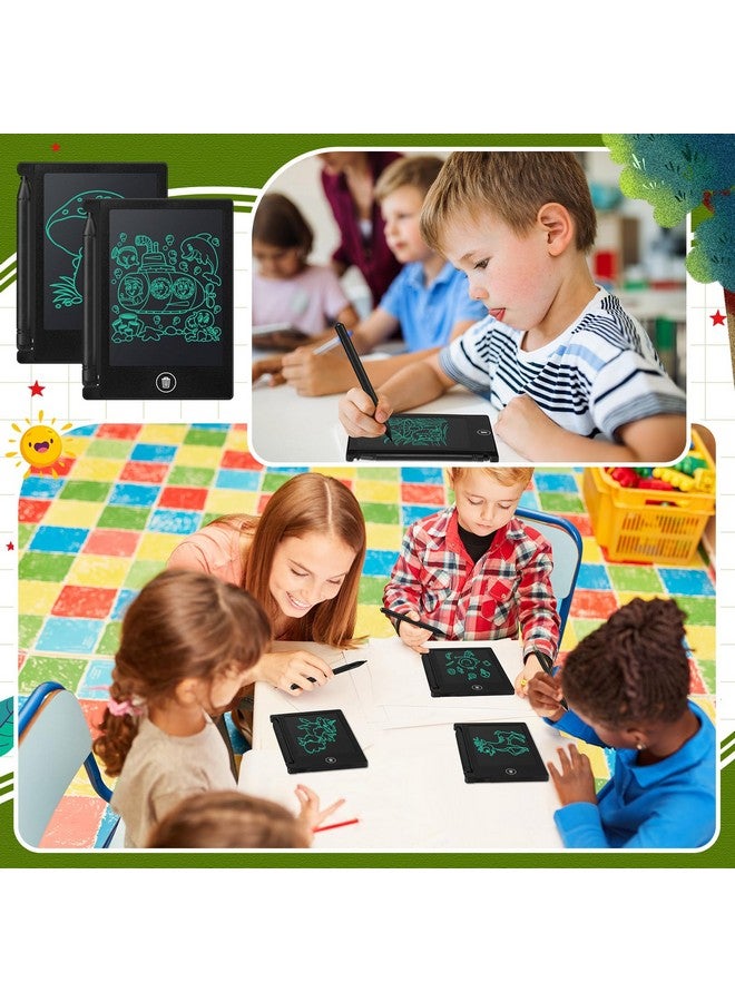 Zhehao زهاو 32 قطعة لوح كتابة LCD مصغر 4.5 بوصة ألعاب تعليمية لوح كتابة قابل للمسح لوح رسم قابل لإعادة الاستخدام هدية تعليمية لوح فني لرياض الأطفال للفتيات والفتيان هدية عيد ميلاد (أسود) - Image 5