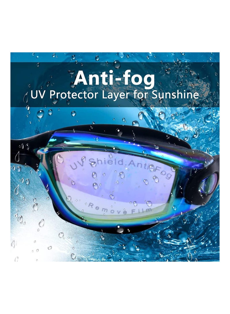 Leak-proof, Waterproof, Anti-fog, UV Protection Swimming Goggles with Crystal Clear Lens and Soft Silicone Nosepiece, Ideal for Adults, Men and Women. - Image 4