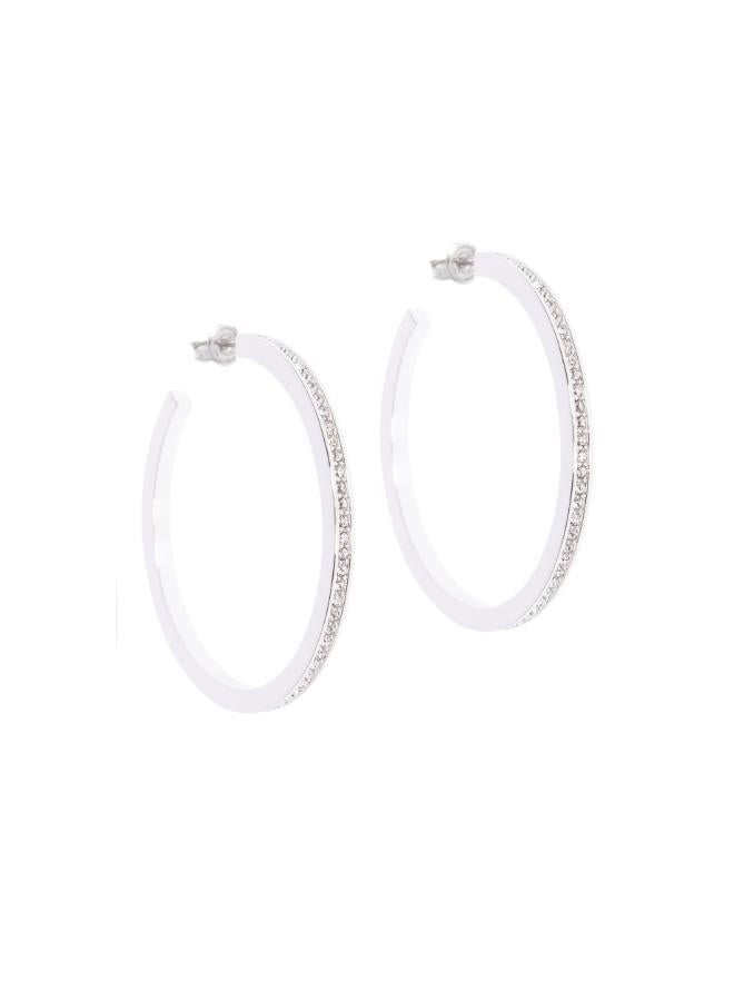 Karen Millen Large Crystal Hoop Earring  - Image 1