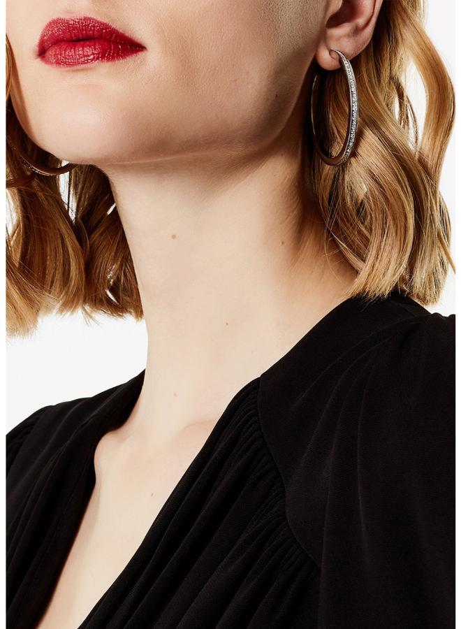 Karen Millen Large Crystal Hoop Earring  - Image 5