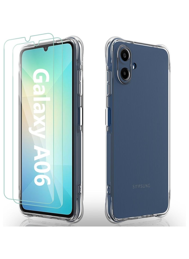 Muzz Clear TPU Shock-Absorption Case with 2 Screen Protectors for Samsung Galaxy A06  - Image 1