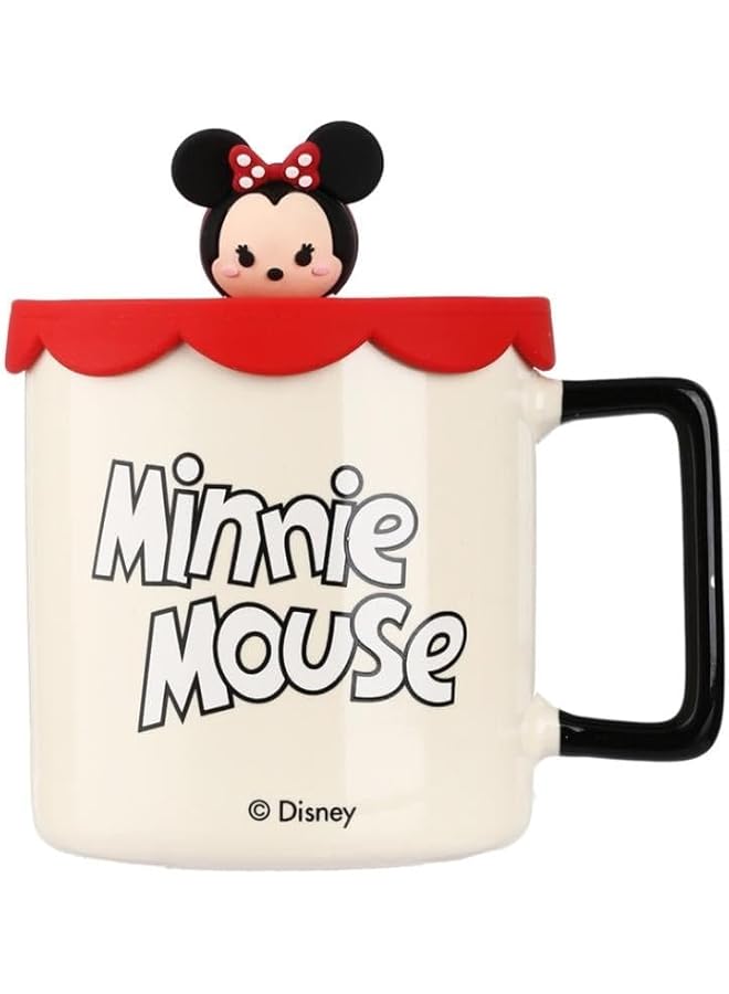 Miniso Mickey Mouse Collection Cartoon Ceramic Drinking Mug With Silicone Lid, 425 Ml Capacity, Minnie B - Image 4