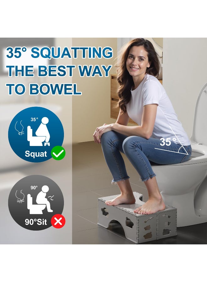 Foldable Toilet Squatting Stool, 7-Inch Portable Bathroom Step for Adults & Kids - Image 1