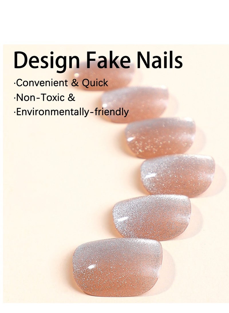 Captaintech 24-Piece Short Square Press-on Toenails:Acrylic Fake Nails ,toe fake nails for Seamless Fit - Image 5