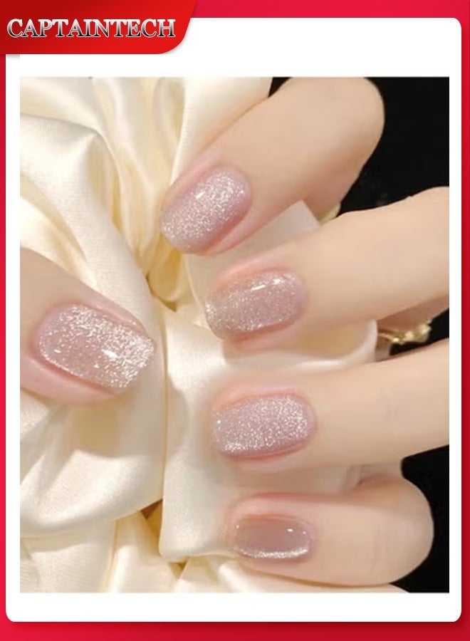 Captaintech 24-Piece Short Square Press-on Toenails:Acrylic Fake Nails ,toe fake nails for Seamless Fit - Image 1