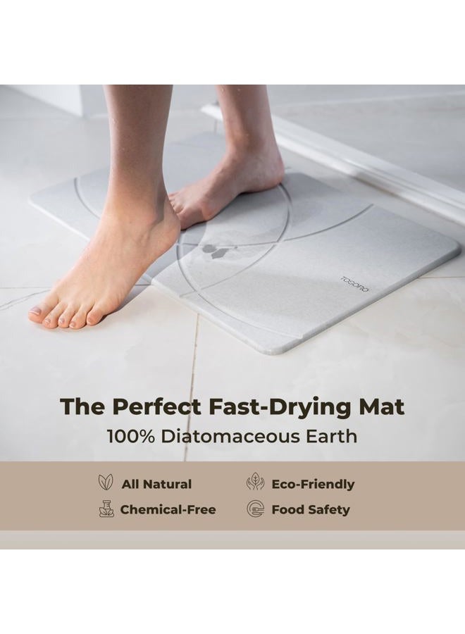 TOSORO Stone Bath Mat, Diatomaceous Earth Non-Slip Stone Shower Mat - Quick Drying Absorbent Bath Stone Mat - Elegant & Modern Design, Easy to Clean (23.5 x 15 Grey) - Image 4