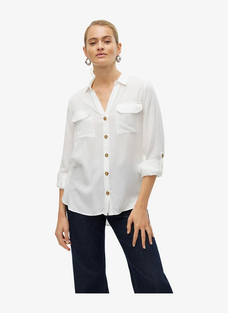 فيرو مودا Women's VMBUMPY Long Sleeve Shirt New Woven Noos