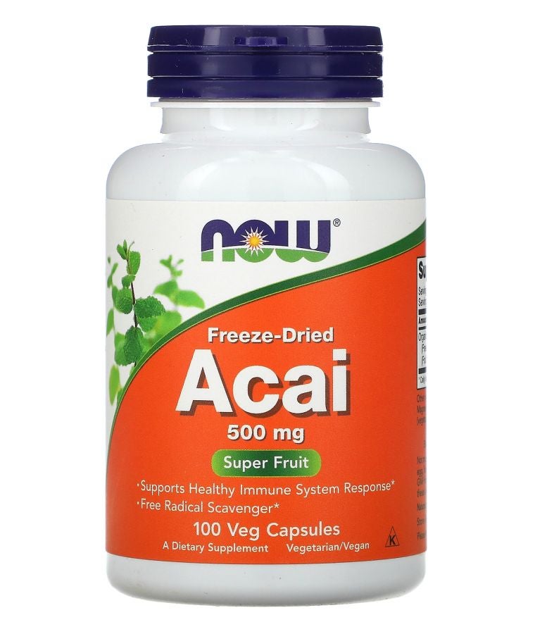 now Freeze-Dried Acai 500 mg 100 Veg Capsules