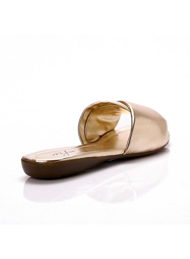 Mr.joe Plain Slip On Gold Casual Statement Slipper - Image 4