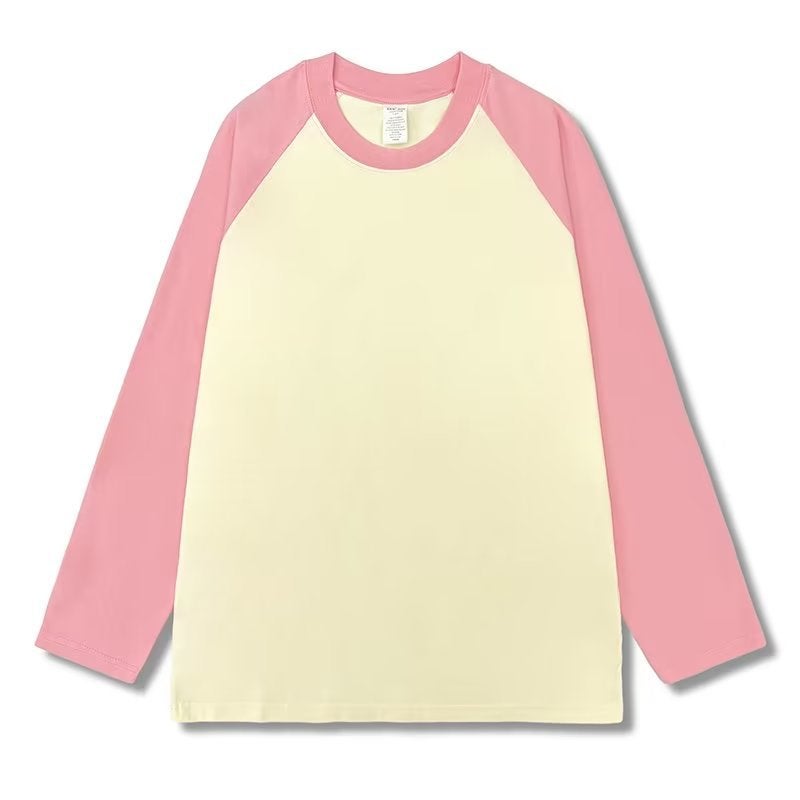 Raglan Long Sleeve T-Shirt Men'S And Women'S Ins Fashion Brand Hip Hop High Street Hong Kong Style Trend Loose Top T-Shirt - Image 1