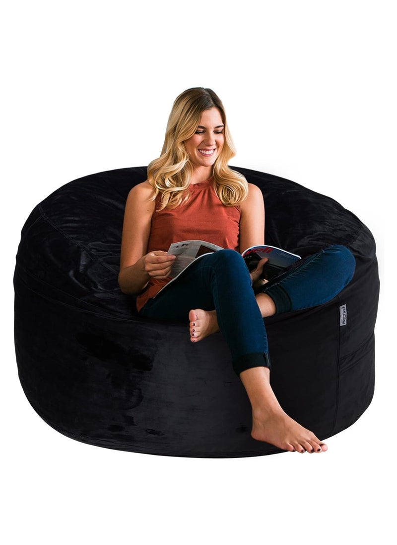 Comfy كيس فول مخملي كلاسيكي أسود مريح مقاس XL مع حشوة الفاصولياء الأصلية  - Image 1