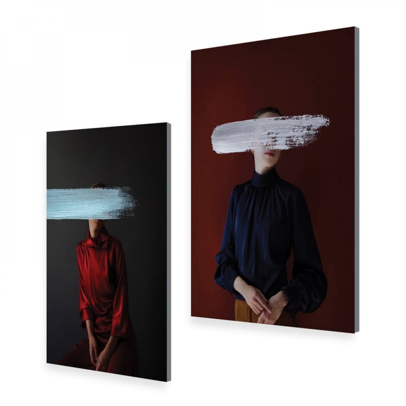 Marktna Double canvas painting of a girl, total size 100x70 cm - Image 2