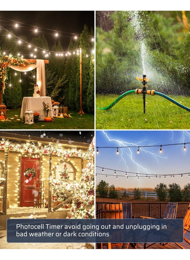 DEWENWILS Outdoor Power Strip Timer with Photocell, Yard Stake Timer Dusk to Dawn, Weatherproof Countdown Light Timer, 6 Outlets 10ft Cord Timer for Lights, Garden, 1875W/15A UL Listed - Image 3