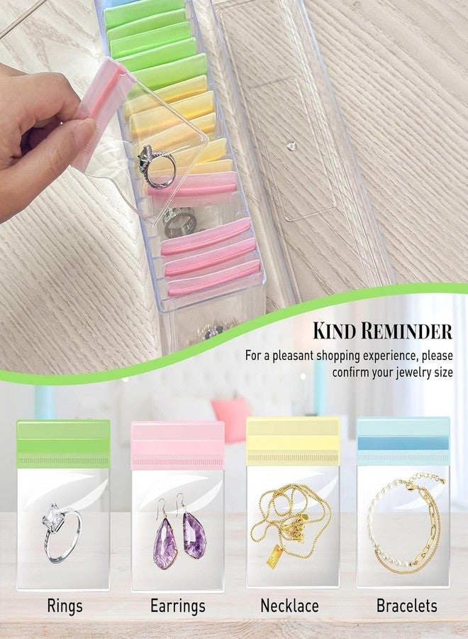 LOOKMINT Acrylic Jewelry Box Organizer, Clear Storage Jewelry Case with 20 Portable Anti Tarnish Jewelry Bags for Rings/Earrings/Necklaces, Good Gift for Women Girls(Clear) - Image 3