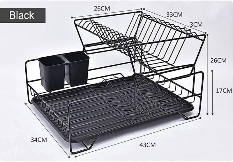 S2C Dish Rack Dish Drying Stand Dish Drainer Plate Rack Dish rake Kitchen Organizer Dish Drying Rack Countertop Large Antibacterial Kitchen Utensils Dish racks Dish Stand (STYLE A) - Image 2