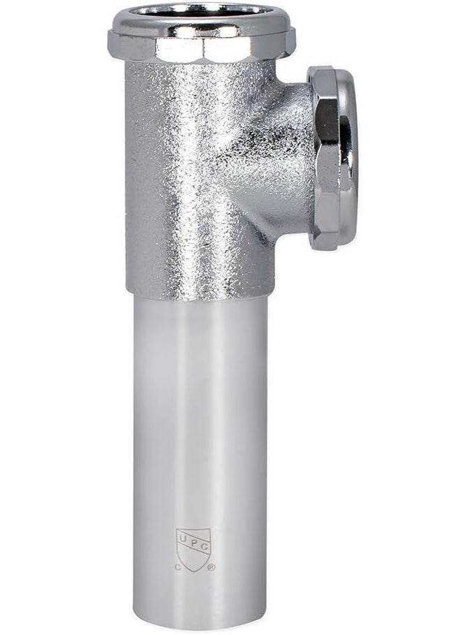 EZ-Flo EZ-FLO 22-Gauge Cast Brass End Outlet Tee for Tubular Drain Applications, 1-1/2 Inch Tee with Baffle, Slip Joint Connection, Chrome, 35134 - Image 3