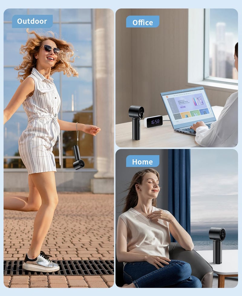 coldSky Portable Handheld Turbo Fan, 4000mAh Rechargeable High Speed Personal Fan With 5 Speeds, Small Cooling Fans With Digital Display For Women Outdoor, Travel, Vacation - Image 4