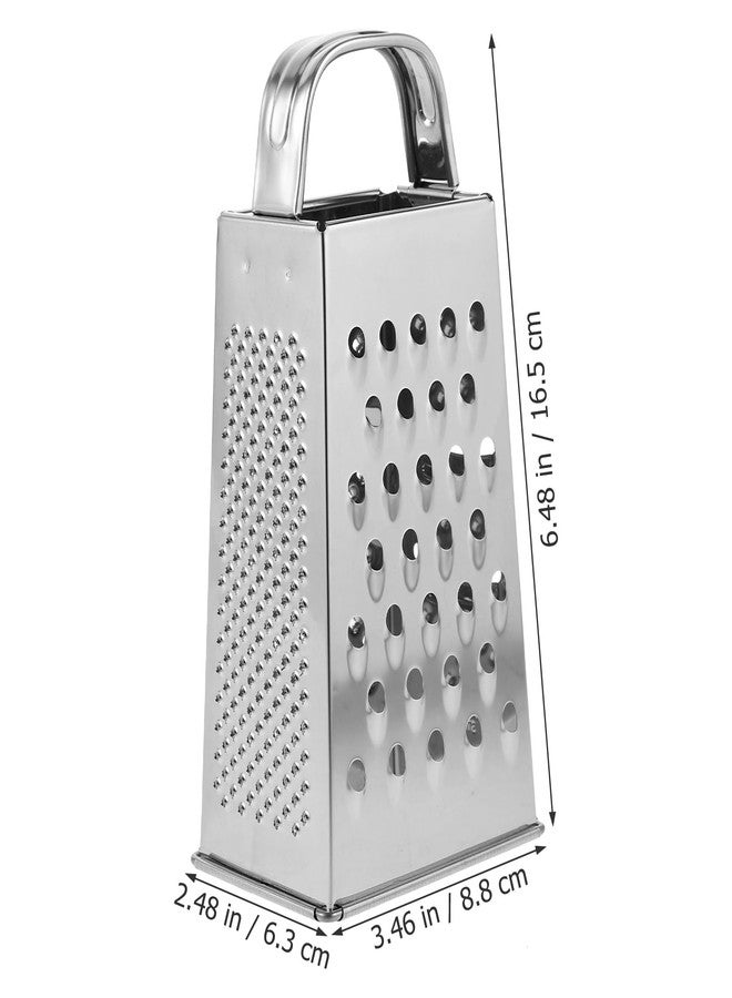 HEMOTON Cheese Slicer Stainless Steel Box Grater 4 Sided Cheese Grater Vegetables Slicer Fruit Shredder Zester with Grip Handle Kitchen Gadgets for Potato Ginger Food 6 Inch Butter Grater - Image 3