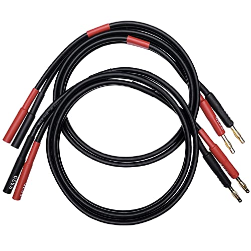 CNCESS CESS-029-3f Banana Extension Cable, 4mm Banana Female to Male, Silicone Cable, 2 Pack (3 Feet) - Image 1
