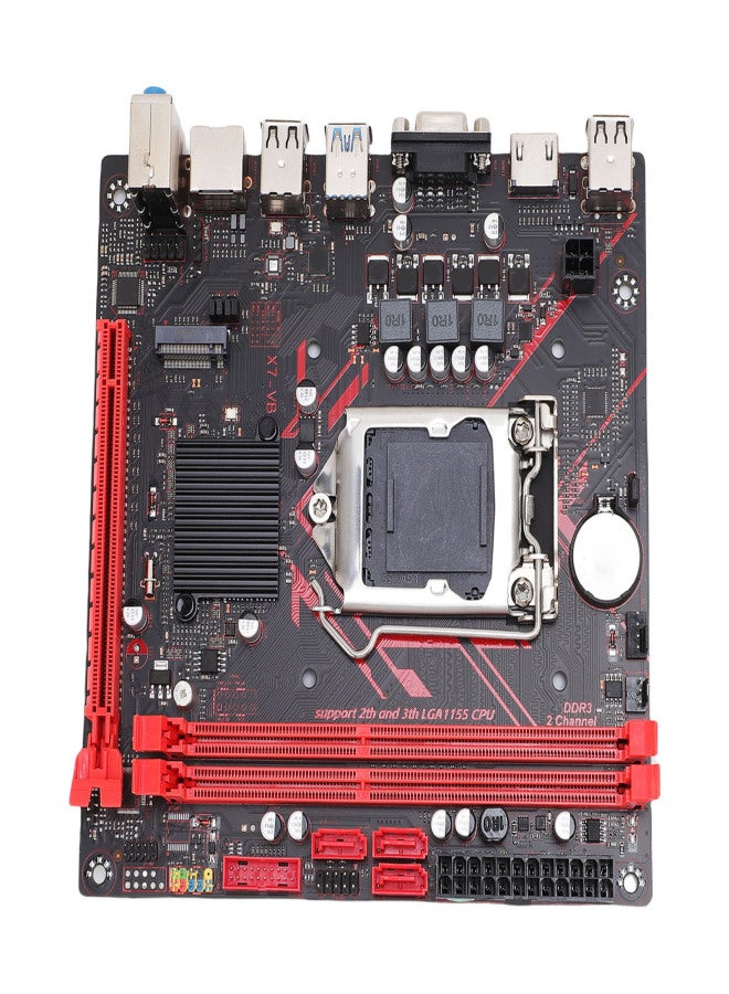 لوحة أم B75 للتعدين، متوافقة مع مقبس LGA1155، بسرعة 6 جيجابت في الثانية، بحجم ITX، مزودة بمنفذي DDR3 وثلاثة منافذ Serial ATA 2.0، تدعم دقة 1920x1080 بمعدل 60 هرتز، ووحدة تخزين M.2 NVME - Image 2